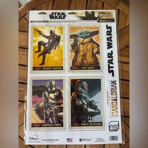 6 Star Wars Mandalorian Decals Removable Reusable Surface Safe USA Made